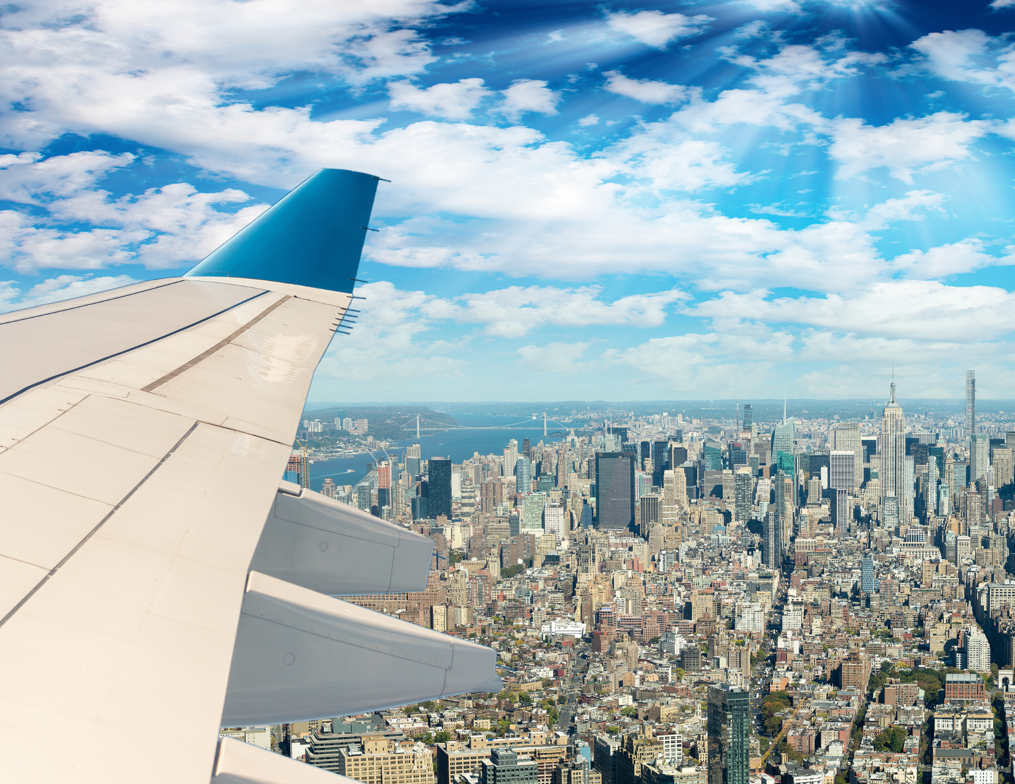 flight over new york city